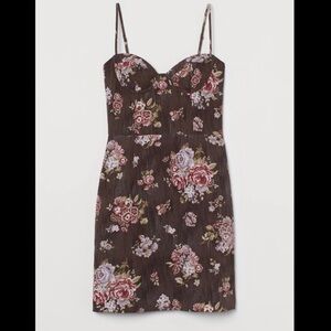 Brock Collection x H&M Dark Brown Floral Dress